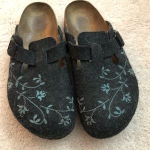 Wool embroidered clogs Birkenstock Papillion sz 40